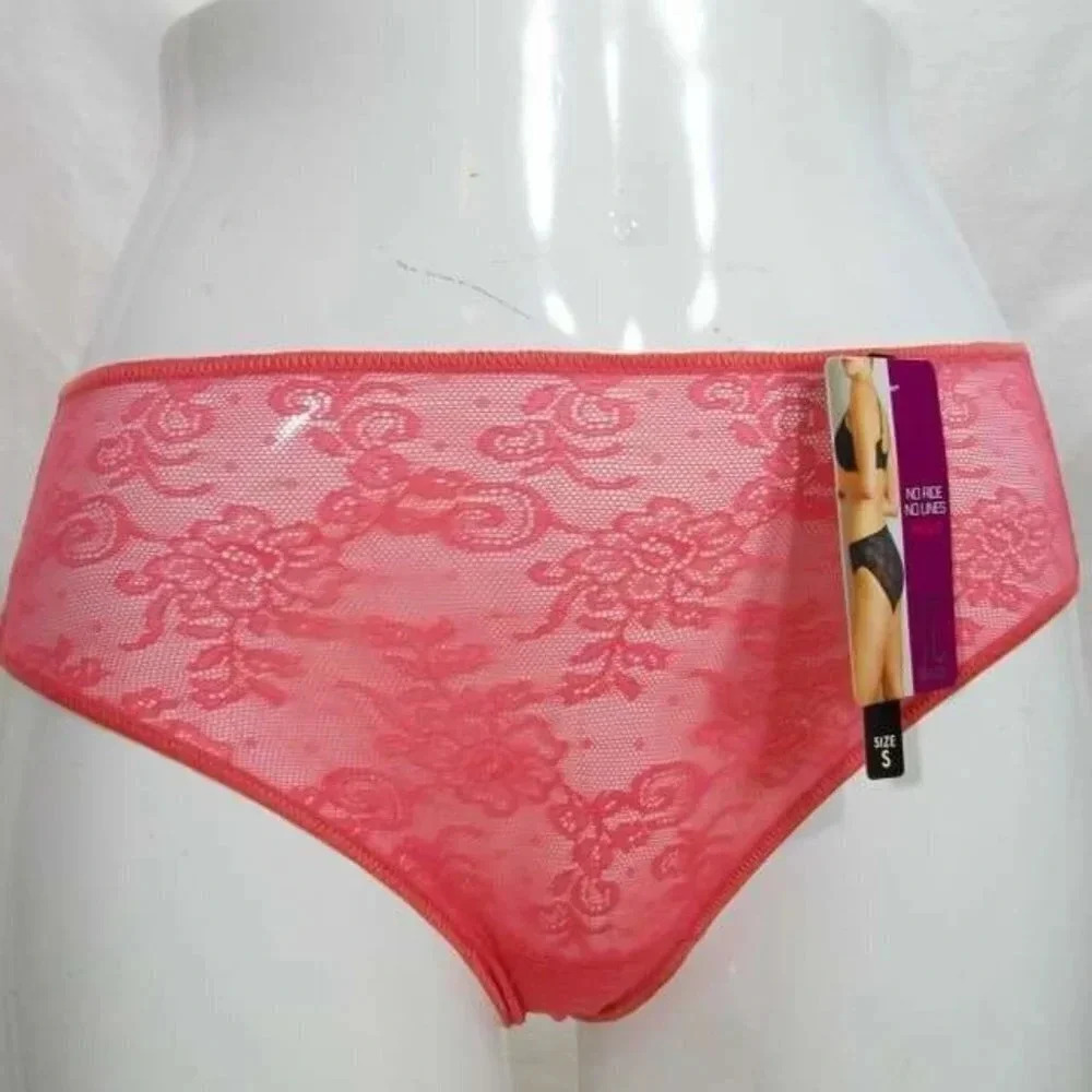 XL‎ X-LARGE TC Edge A4-194 All-Over Lace Hi-Cut Brief Rosewood Pink NWT